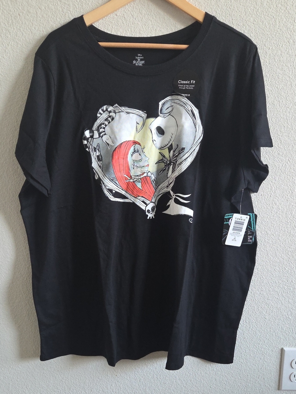 torrid Black Graphic Short Sleeve Tee Jack And Sally NBC Plus Size 3X NWT